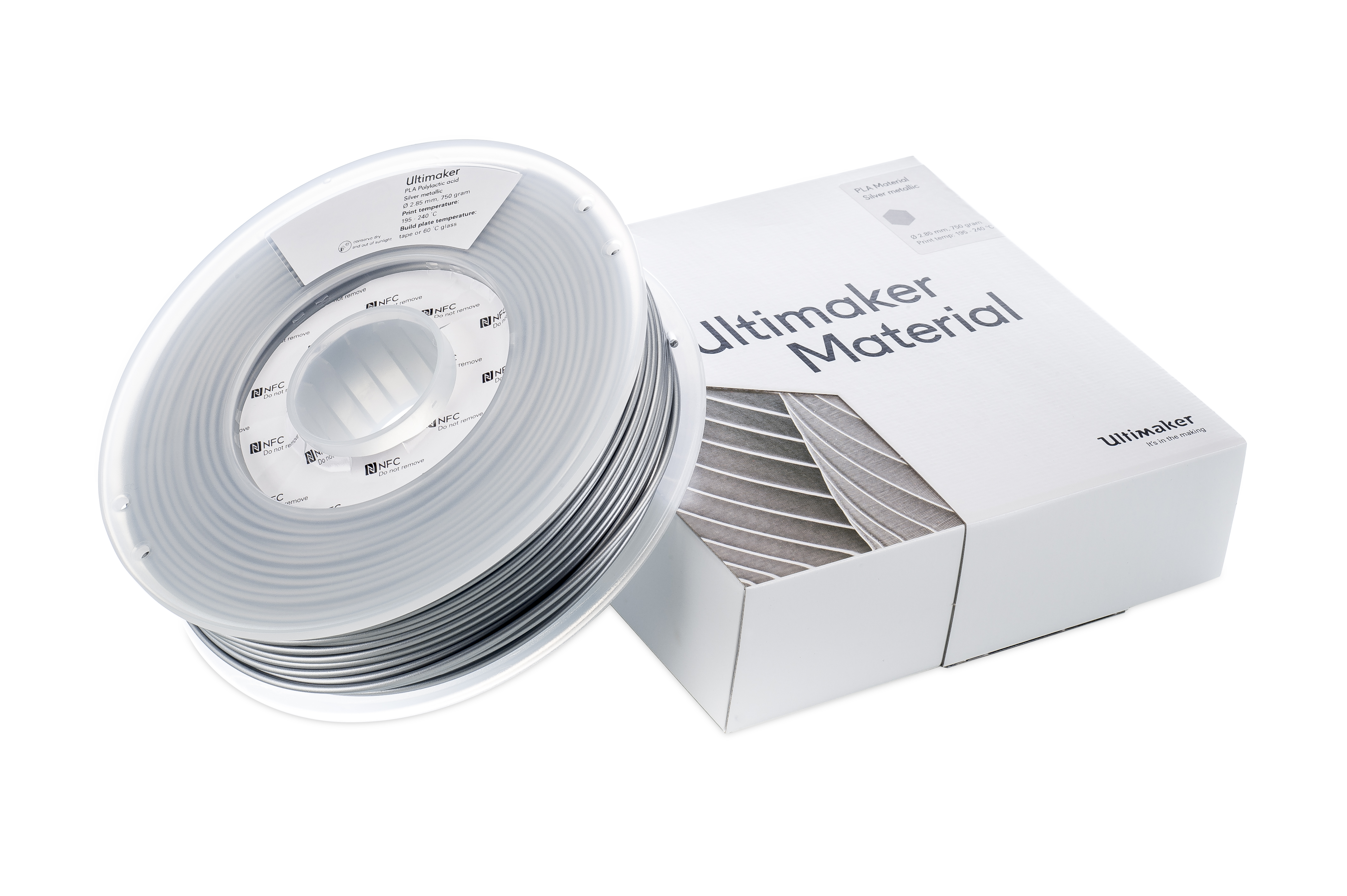 Filament Ultimaker PETG Silver packaged 2.85mm 750gr