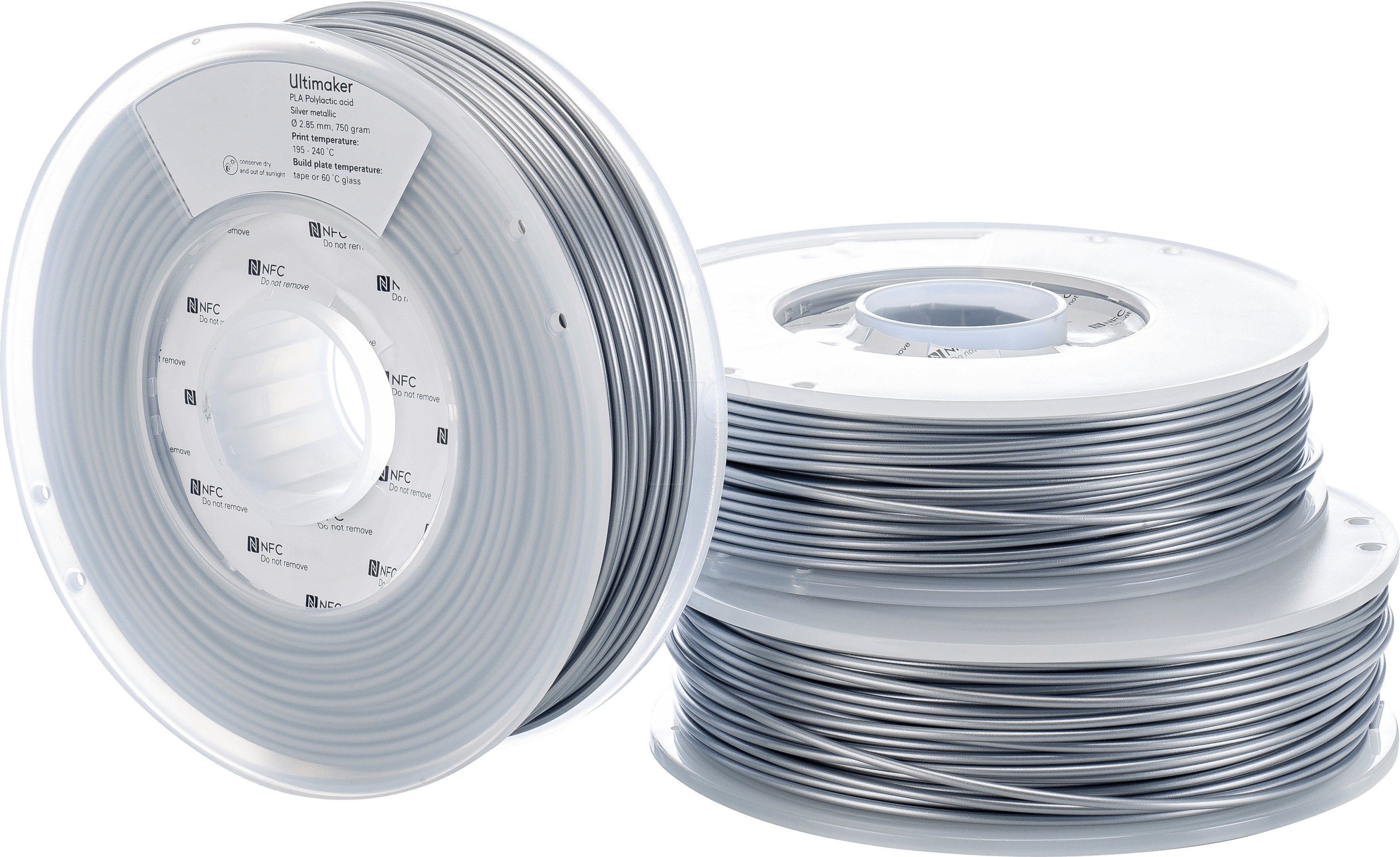 Филамент Ultimaker PLA Silver metallic M0751 2.85мм 750гр