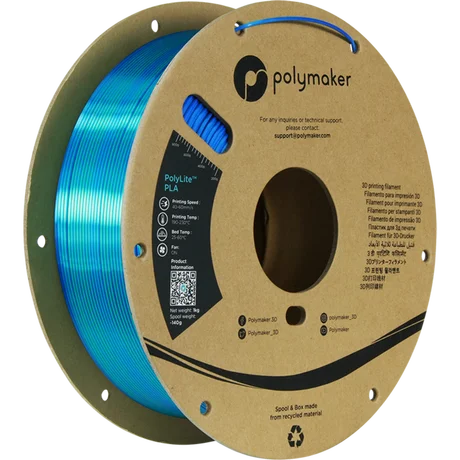 PolyLite Dual Silk PLA Caribbean Sea Blue-Green, 1.75 mm / 1000 g 