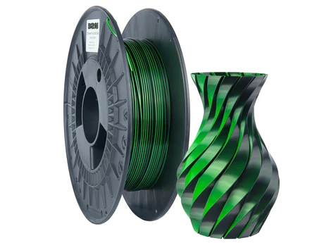 Filament B2N PLA SILK Dual Color 1.75mm Green+Black 0.3kg
