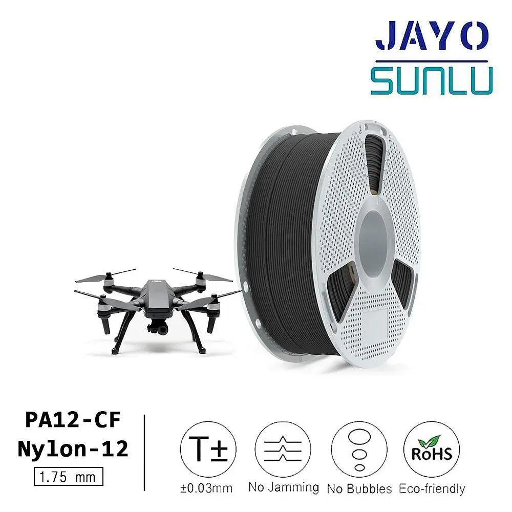 SUNLU PA12-CF Nylon-12 филамент 1 kg, 1.75 mm